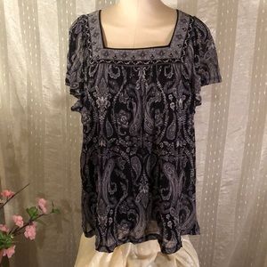 Paisley print dressy blouse